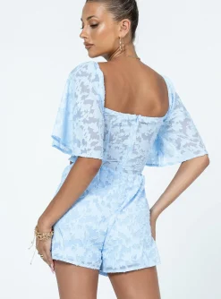 Princess Polly Joa Romper  Blue Discount