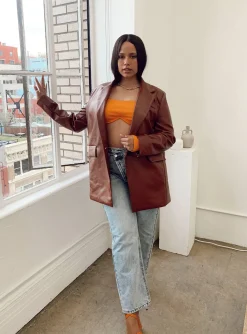 Princess Polly Jocelyn Jacketcurve   Brown Fashion