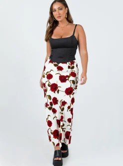 Princess Polly Jodie Maxi Skirt White Floral New