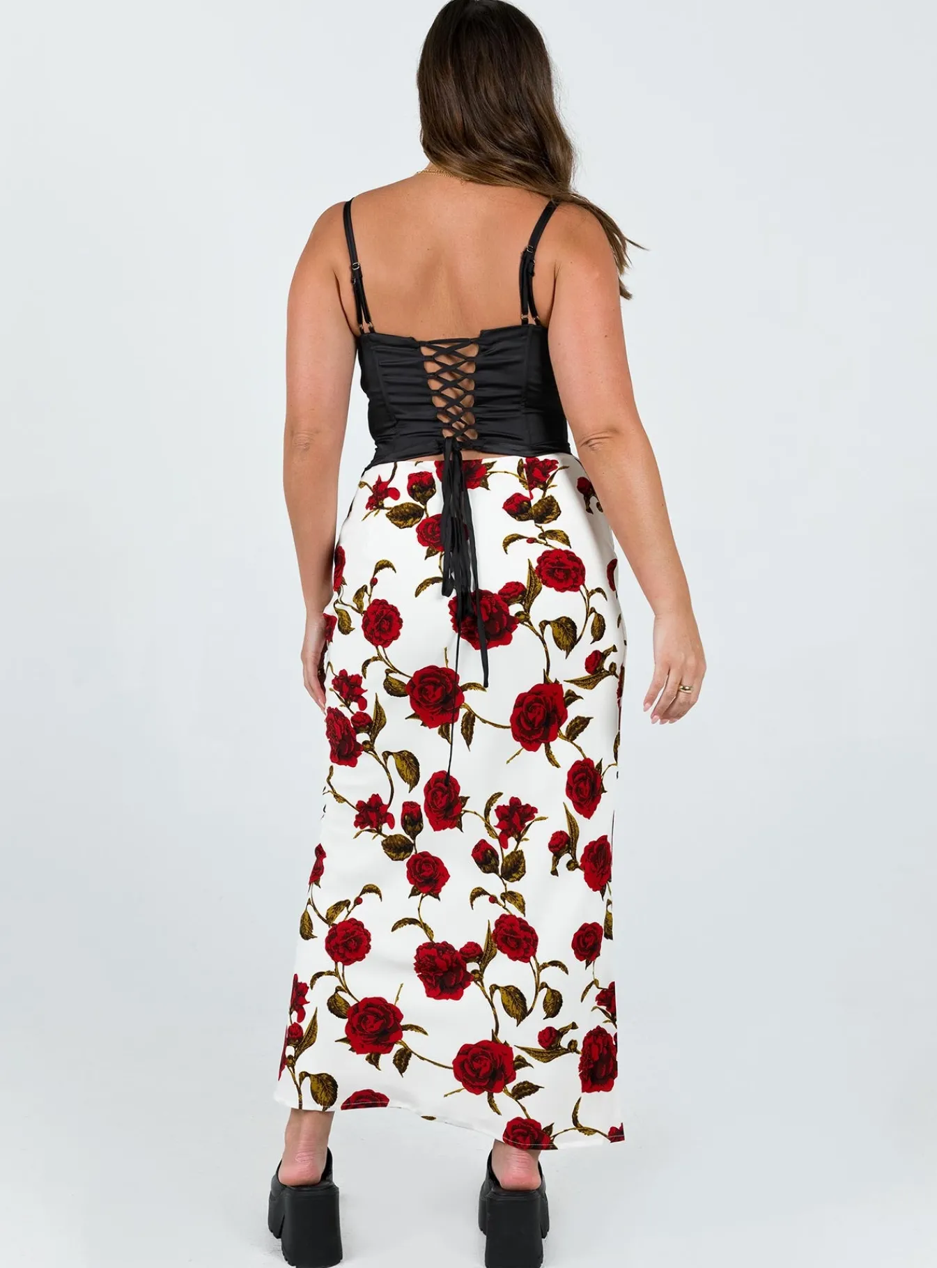 Princess Polly Jodie Maxi Skirt White Floral New