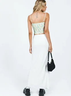 Princess Polly Jodie Maxi Skirt White New