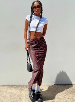 Princess Polly Jodie Maxi Skirt  Black Floral Best