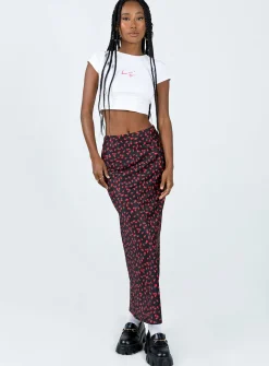Princess Polly Jodie Maxi Skirt Black Floral Best