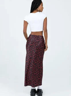 Princess Polly Jodie Maxi Skirt Black Floral Best