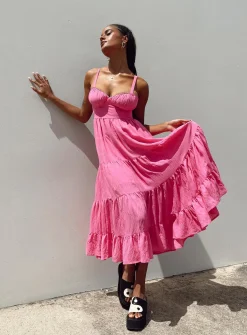Princess Polly Joella Midi Dress  Pink Online
