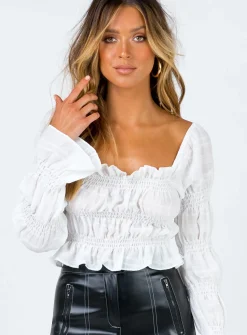 Princess Polly Jolee Top  White Cheap