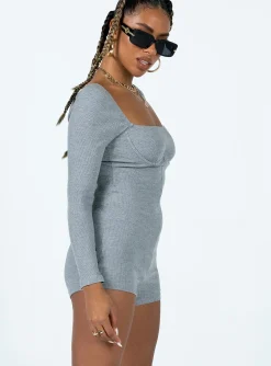 Princess Polly Jolie Romper  Grey Hot