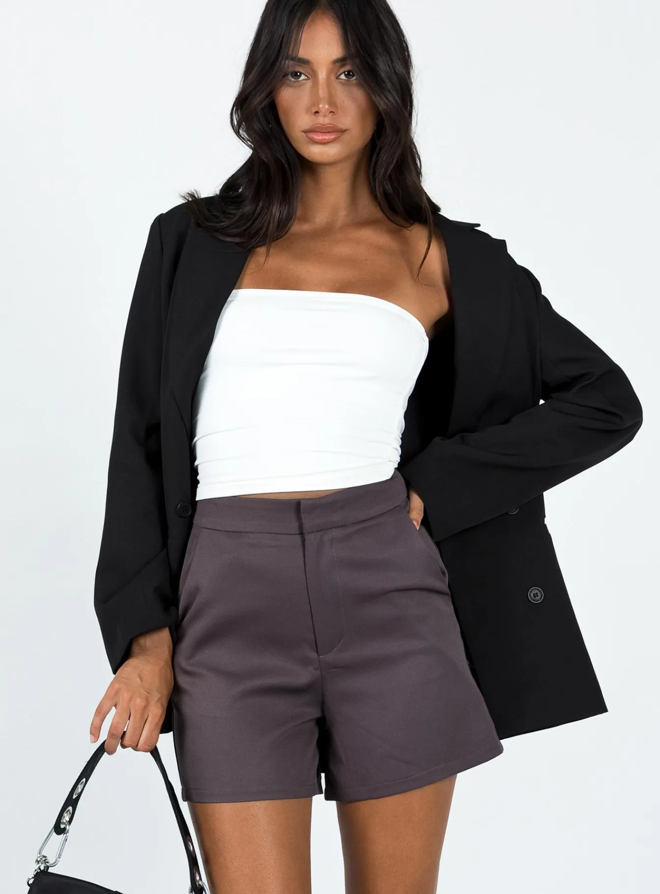 Princess Polly Jonna Shorts Slate Fashion