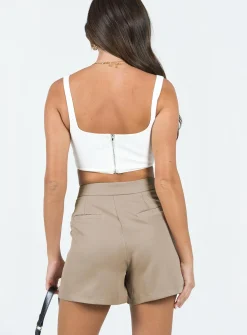 Princess Polly Jonna Shorts  Beige Hot