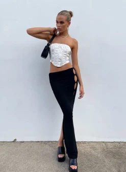 Princess Polly Jordan Knit Midi Skirt  Black Shop