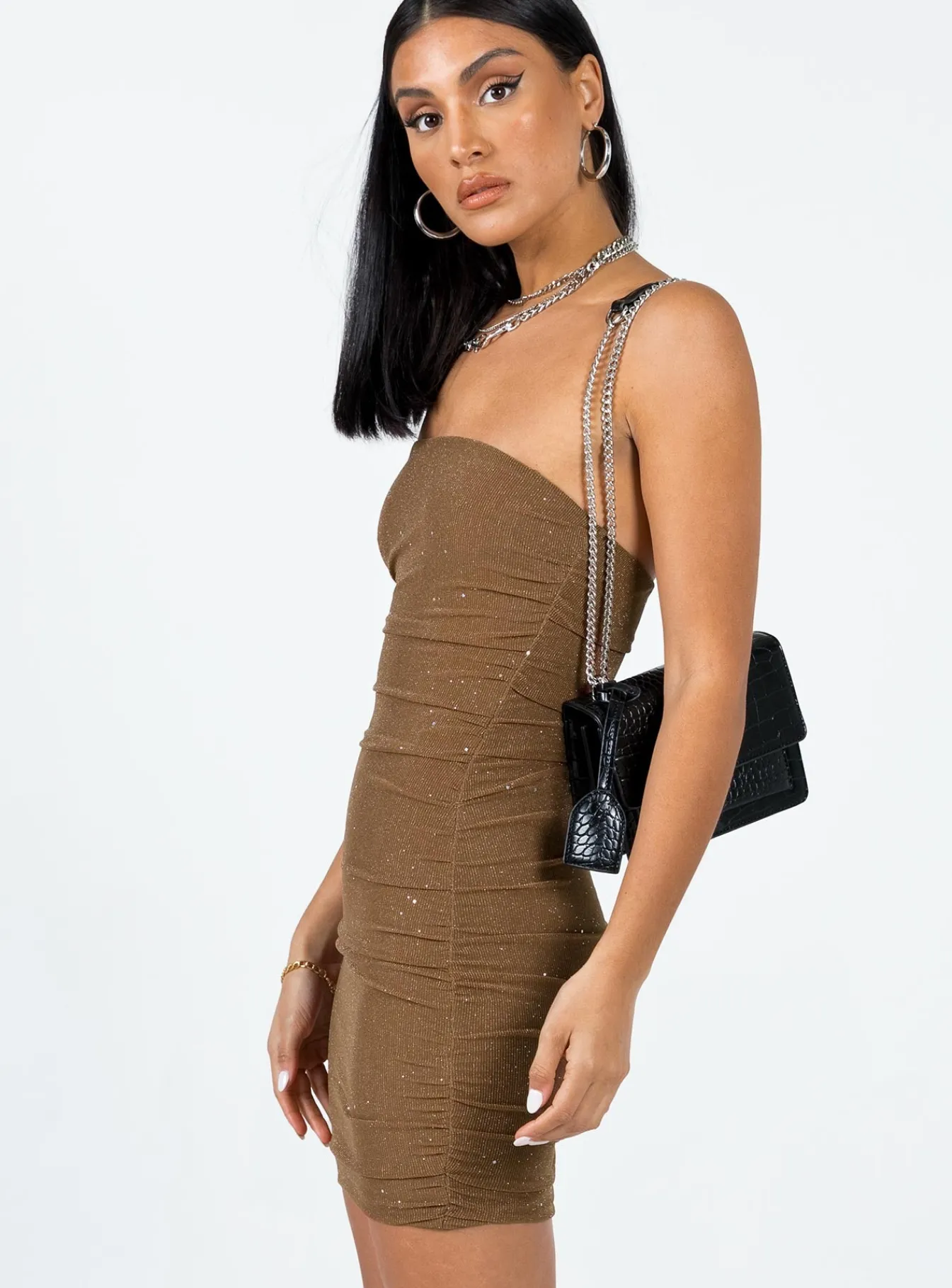 Princess Polly Joselyn Strapless Mini Dress Brown Fashion