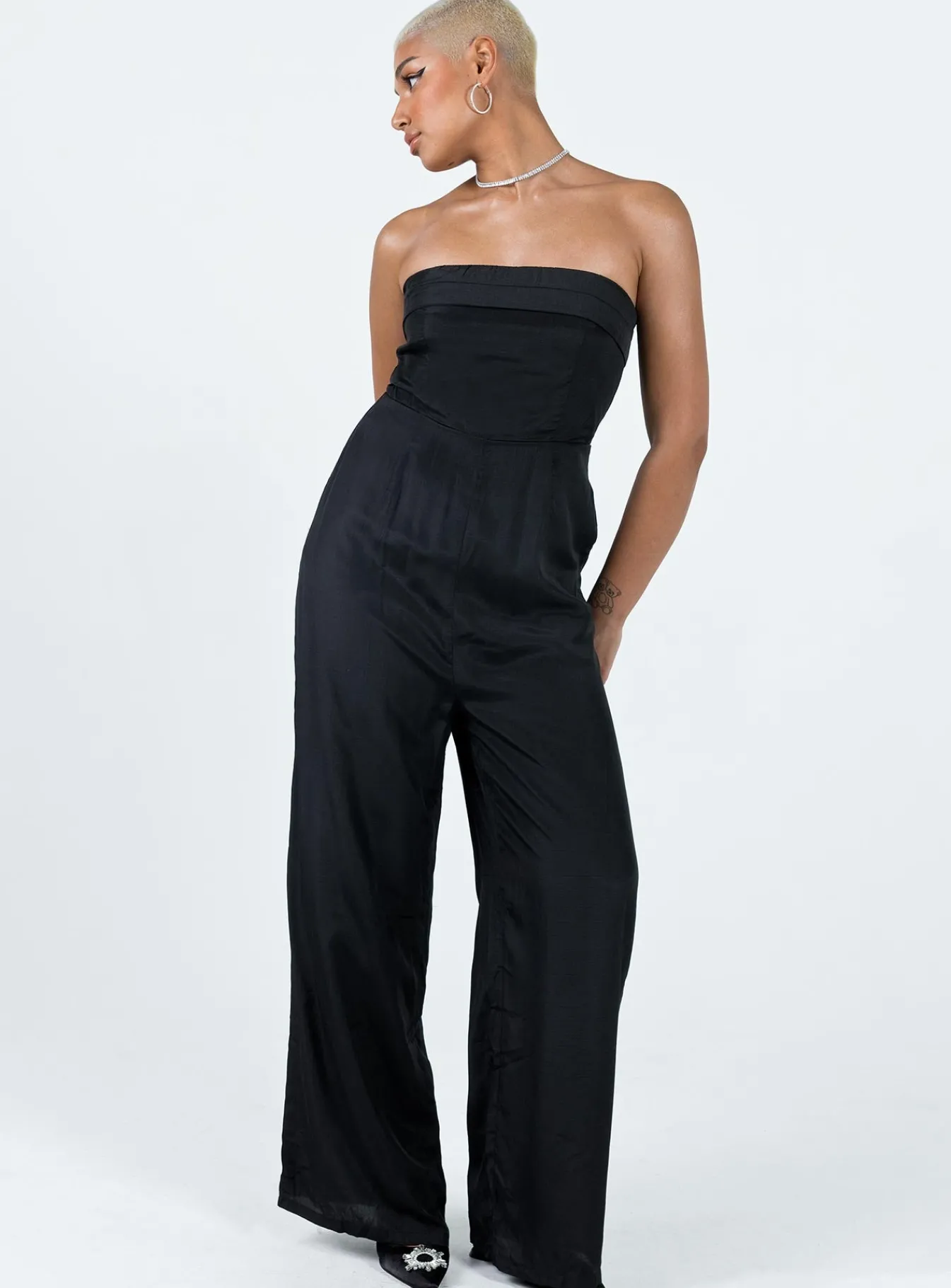 Princess Polly Josia Strapless Jumpsuit Black Sale