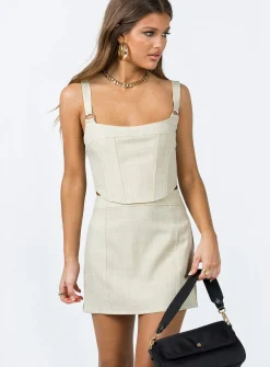 Princess Polly Josie Mini Skirt Beige Sale