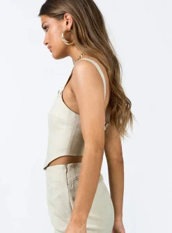 Princess Polly Josie Top Beige Discount