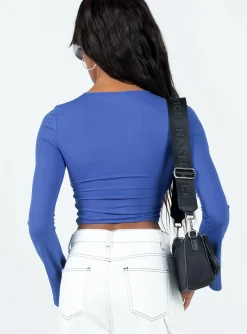 Princess Polly Joynton Long Sleeve Top  Blue Best Sale