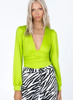 Princess Polly Jude Long Sleeve Bodysuit  Green Best