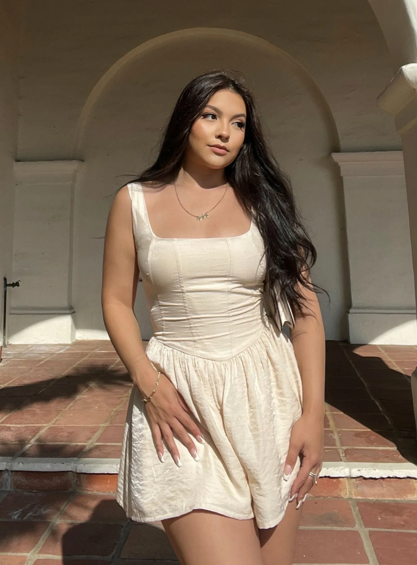 Princess Polly Judson Romper Cream Hot