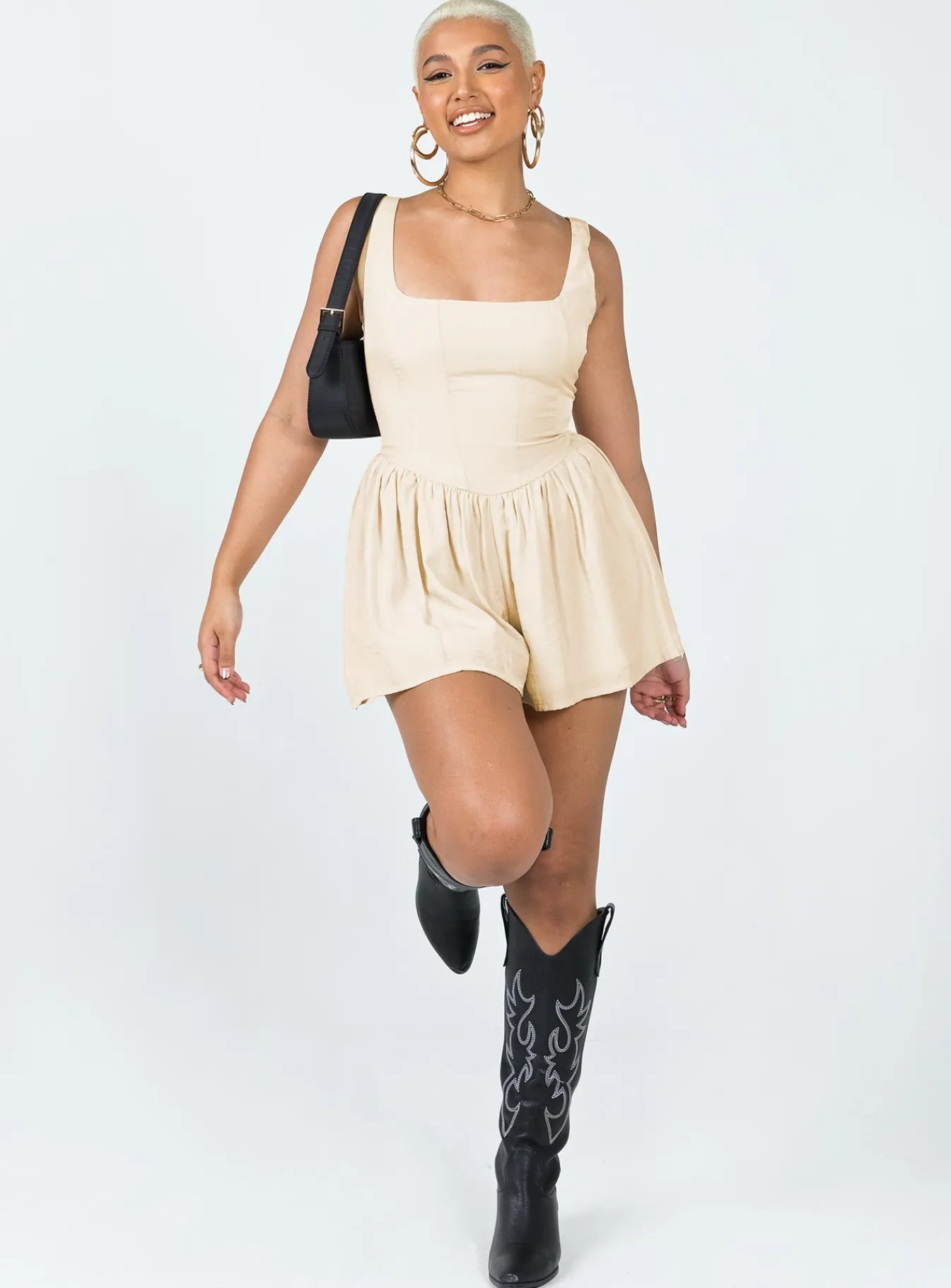 Princess Polly Judson Romper Cream Hot