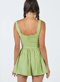 Princess Polly Judson Romper  Green Outlet