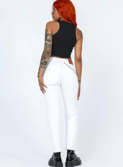 Princess Polly Julia Carpenter Denim Jeans White Flash Sale