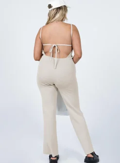 Princess Polly Julia Jumpsuit Cream Outlet