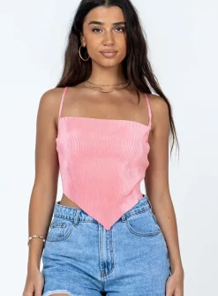 Princess Polly Julia Plisse Top Pink Store