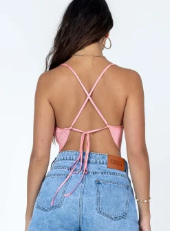 Princess Polly Julia Plisse Top Pink Store