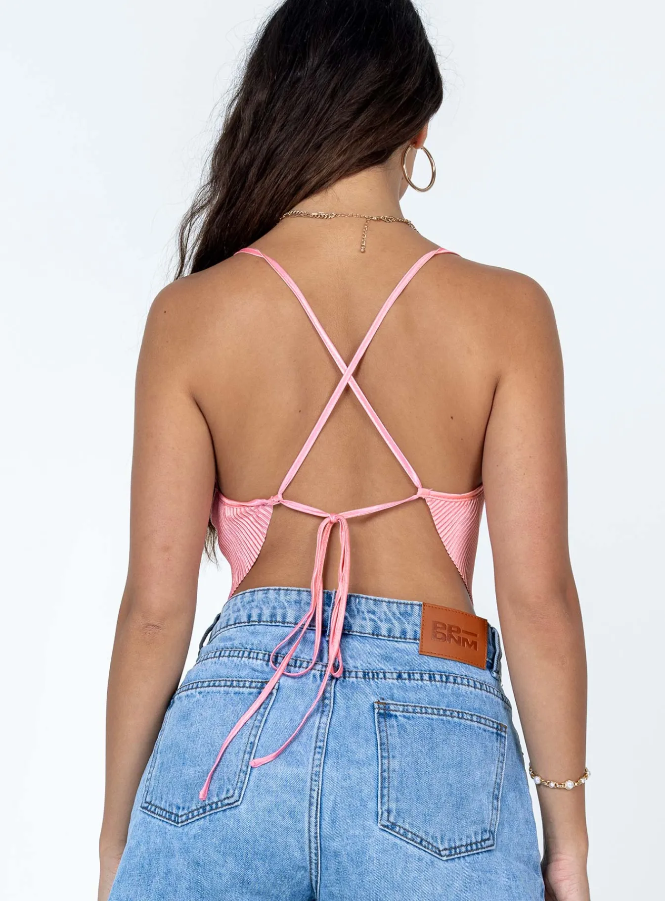 Princess Polly Julia Plisse Top Pink Store