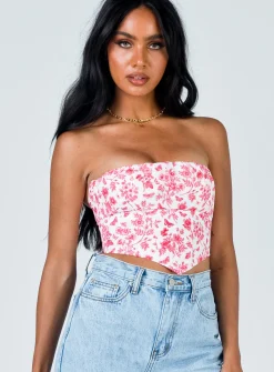 Princess Polly Juliette Bustier   White / Pink Best Sale