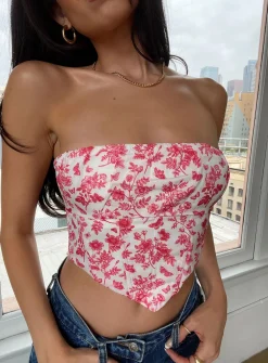 Princess Polly Juliette Bustier   White / Pink Best Sale