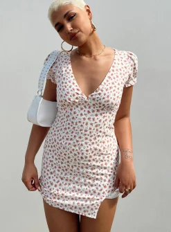 Princess Polly Kacey Mini Dressfloral   White Flash Sale