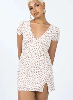 Princess Polly Kacey Mini Dressfloral White Flash Sale