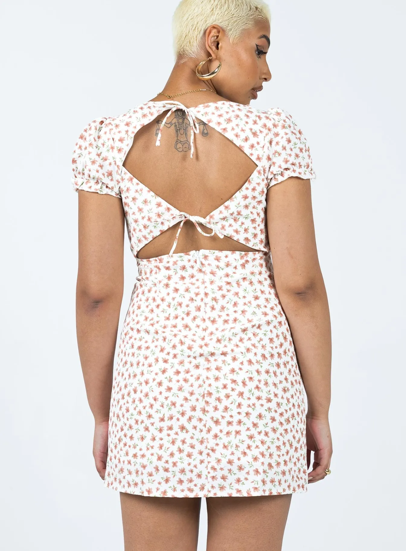 Princess Polly Kacey Mini Dressfloral White Flash Sale