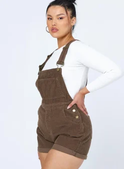 Princess Polly Kacey Overalls Brown Cheap