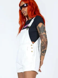 Princess Polly Kacey Overalls White Cheap