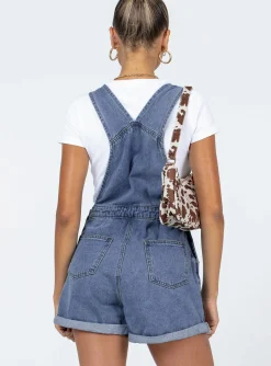 Princess Polly Kacey Overalls Blue Denim New