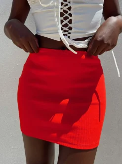 Princess Polly Kael Mid Rise Mini Skirt  Red Cheap