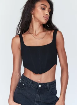 Princess Polly Kaeshia Rib Bustier  Black Best