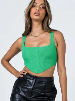 Princess Polly Kaeshia Rib Bustier  Green Shop