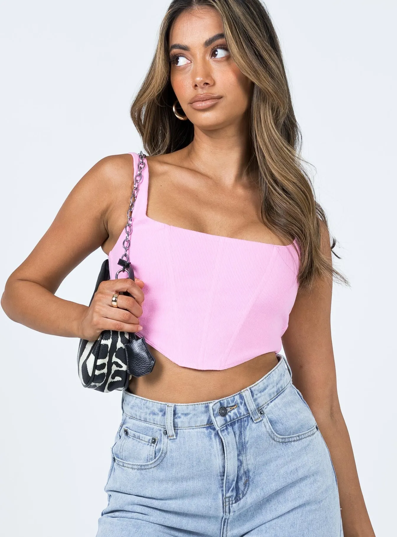 Princess Polly Kaeshia Rib Bustier Pink Flash Sale