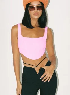 Princess Polly Kaeshia Rib Bustier Pink Flash Sale