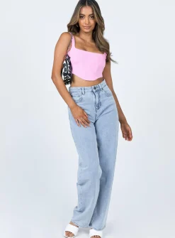 Princess Polly Kaeshia Rib Bustier Pink Flash Sale