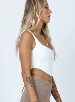 Princess Polly Kaeshia Rib Bustier White Outlet
