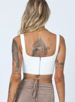 Princess Polly Kaeshia Rib Bustier White Outlet