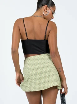 Princess Polly Kai Check Mini Skirt Green Sale