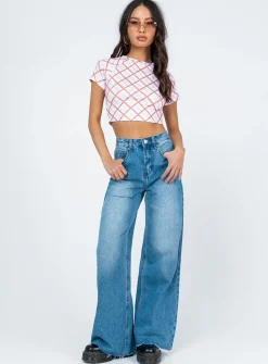 Princess Polly Kaisen Top Check Multi Clearance