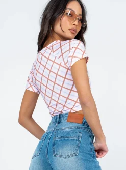 Princess Polly Kaisen Top Check Multi Clearance