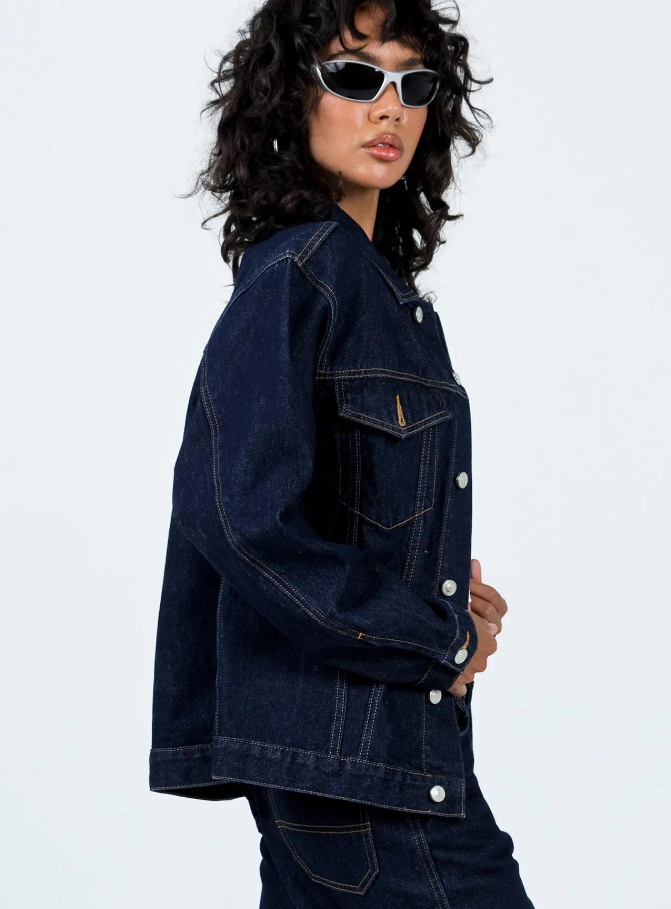 Princess Polly Kaleenajacket Dark Wash Denim Best Sale