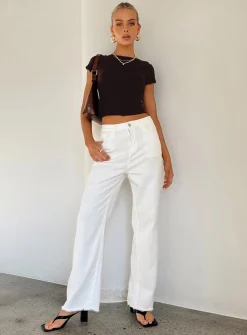 Princess Polly Kalinda Denim Jeans White Hot