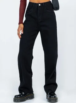 Princess Polly Kalinda Denim Jeans  Black Sale